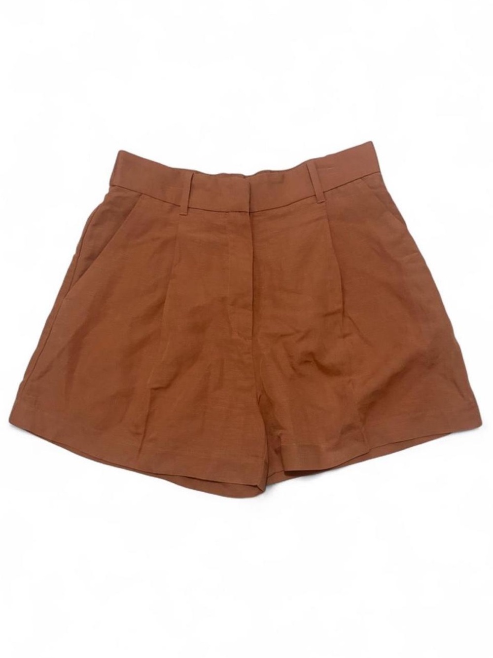 H&M High-Rise Tailored Shorts in Rust Orange - Picture 1 of 8